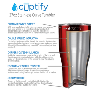 Red Translucent 27oz Curve Tumbler