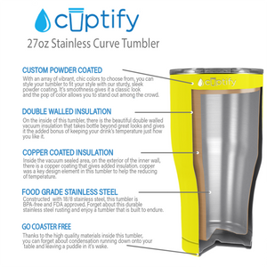 Yellow Gloss 27oz Curve Tumbler