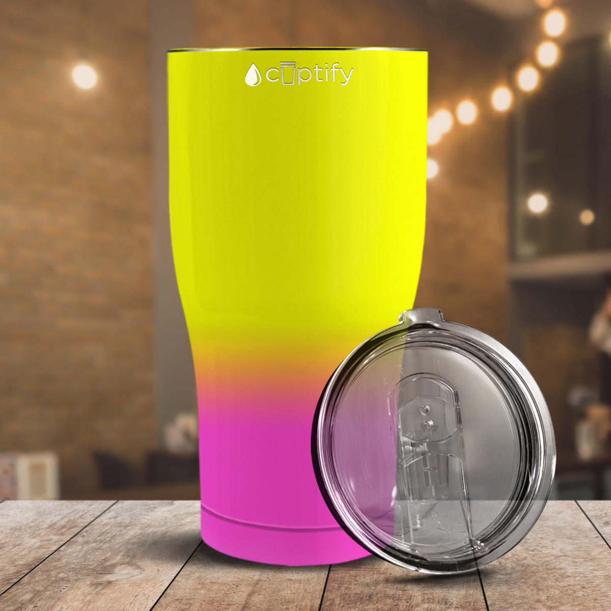 Yellow Pink Ombre 27oz Curve Tumbler