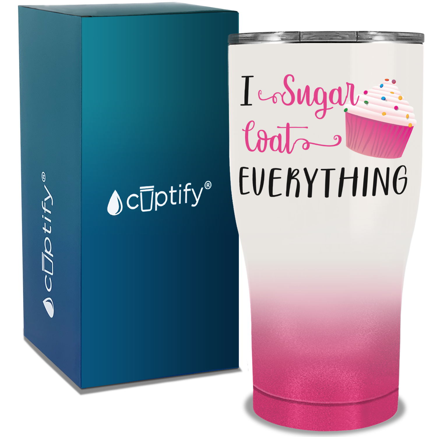 I Sugarcoat Everything on 30oz Curve Tumbler
