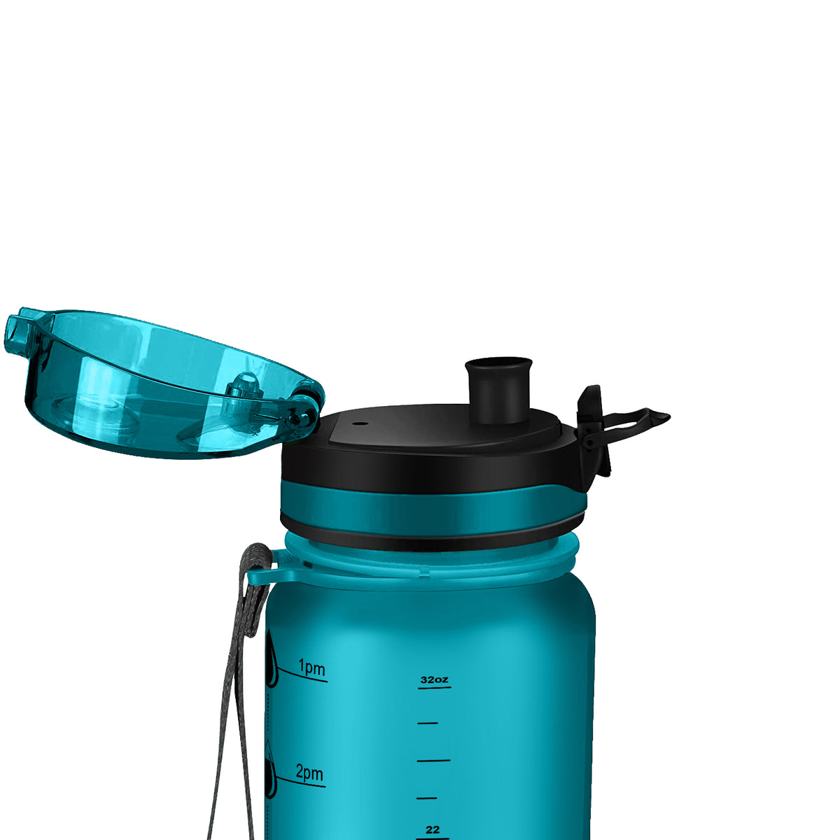 Teal Frosted 32 oz Hydration Tracker Water Bottle