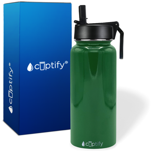 Green Gloss 32oz Wide Mouth Water Bottle
