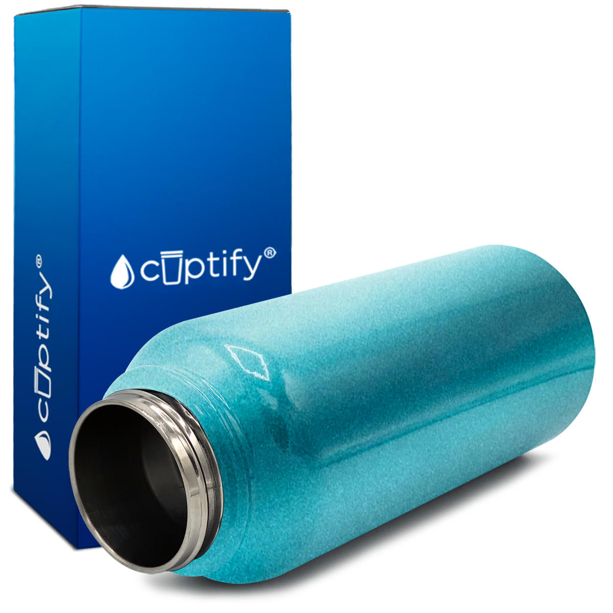 Seafoam Glitter 32oz Wide Mouth Water Bottle