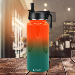32oz Miami Ombre Wide Mouth Water Bottle With Straw Lid