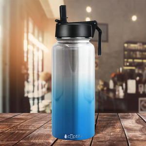 Blue Ombre Translucent 32oz Wide Mouth Water Bottle