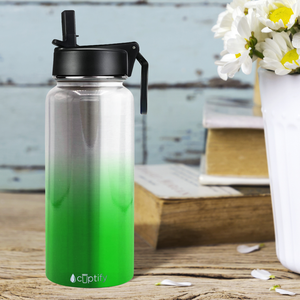 Green Ombre Translucent 32oz Wide Mouth Water Bottle