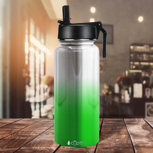 Green Ombre Translucent 32oz Wide Mouth Water Bottle