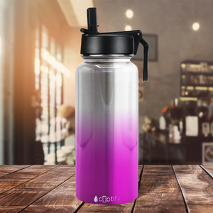 Pink Ombre Translucent 32oz Wide Mouth Water Bottle