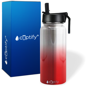 Red Ombre Translucent 32oz Wide Mouth Water Bottle