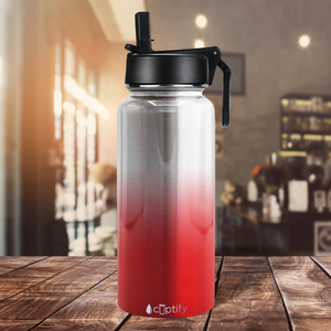 Red Ombre Translucent 32oz Wide Mouth Water Bottle