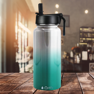 Teal Ombre Translucent 32oz Wide Mouth Water Bottle