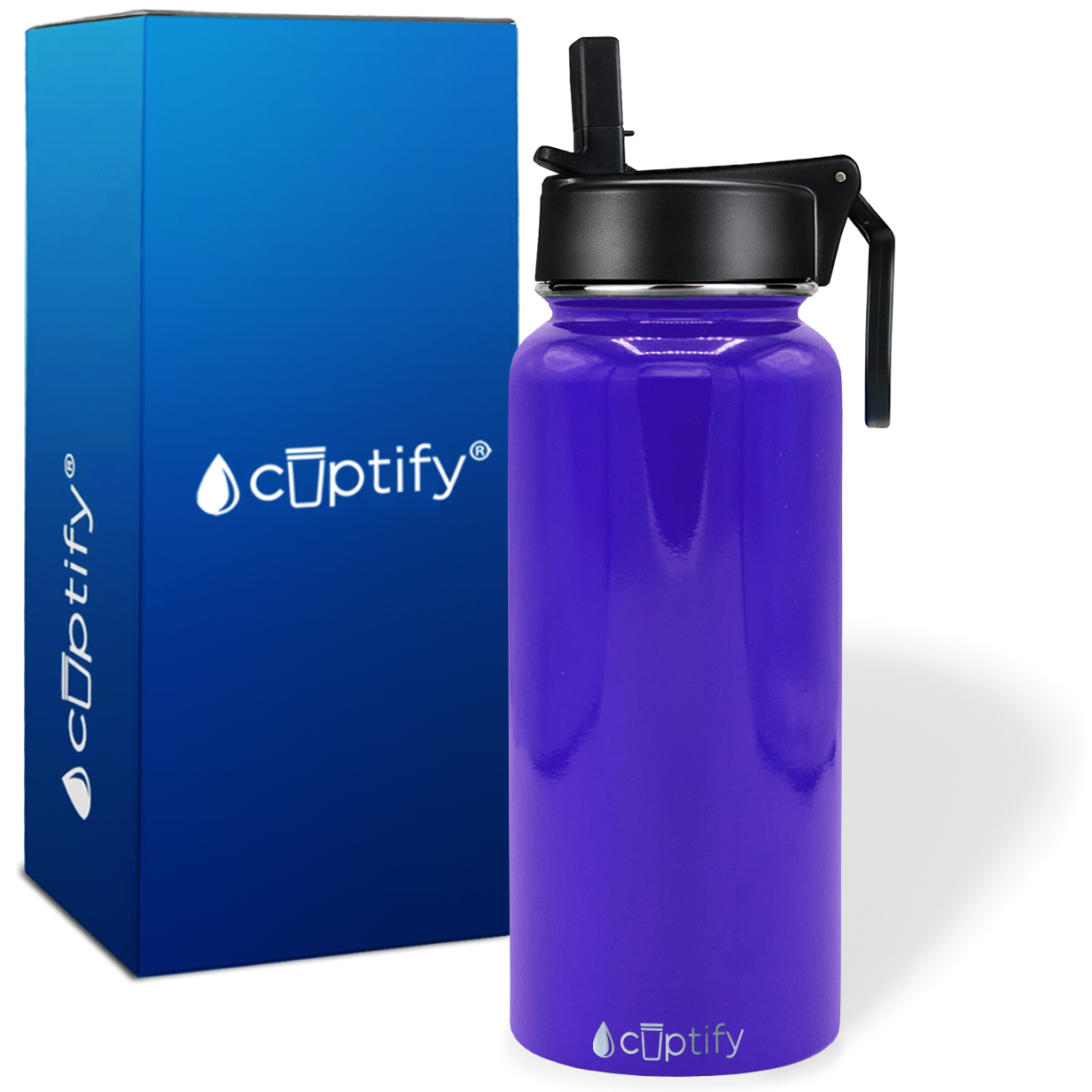 Purple Gloss 32oz Wide Mouth Water Bottle