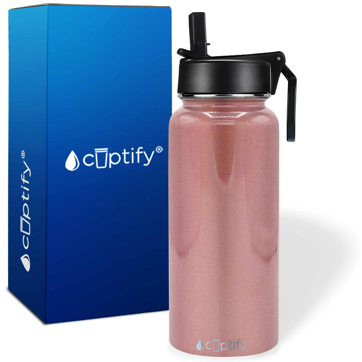 Rose Gold 32oz Wide Mouth Water Bottle