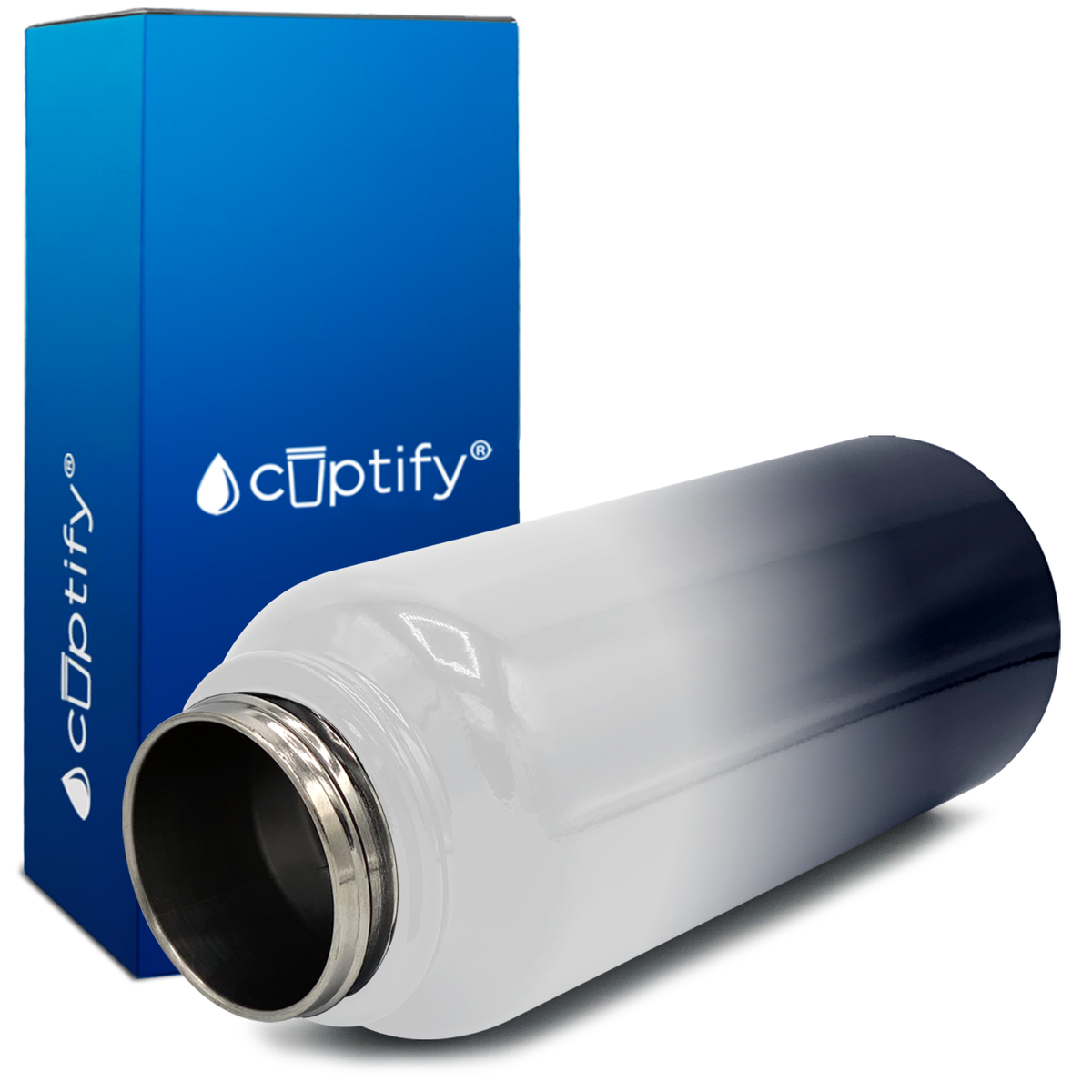 Snowy Mountains Ombre 32oz Wide Mouth Water Bottle