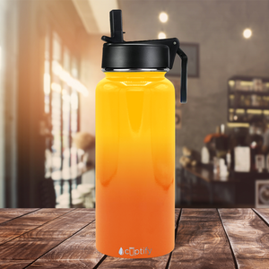 32oz Sunrise Ombre Wide Mouth Water Bottle With Straw Lid