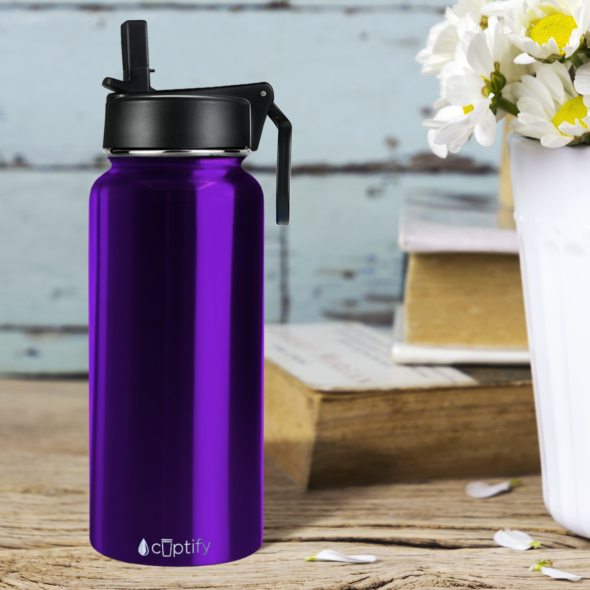 Purple Translucent 32oz Wide Mouth Water Bottle