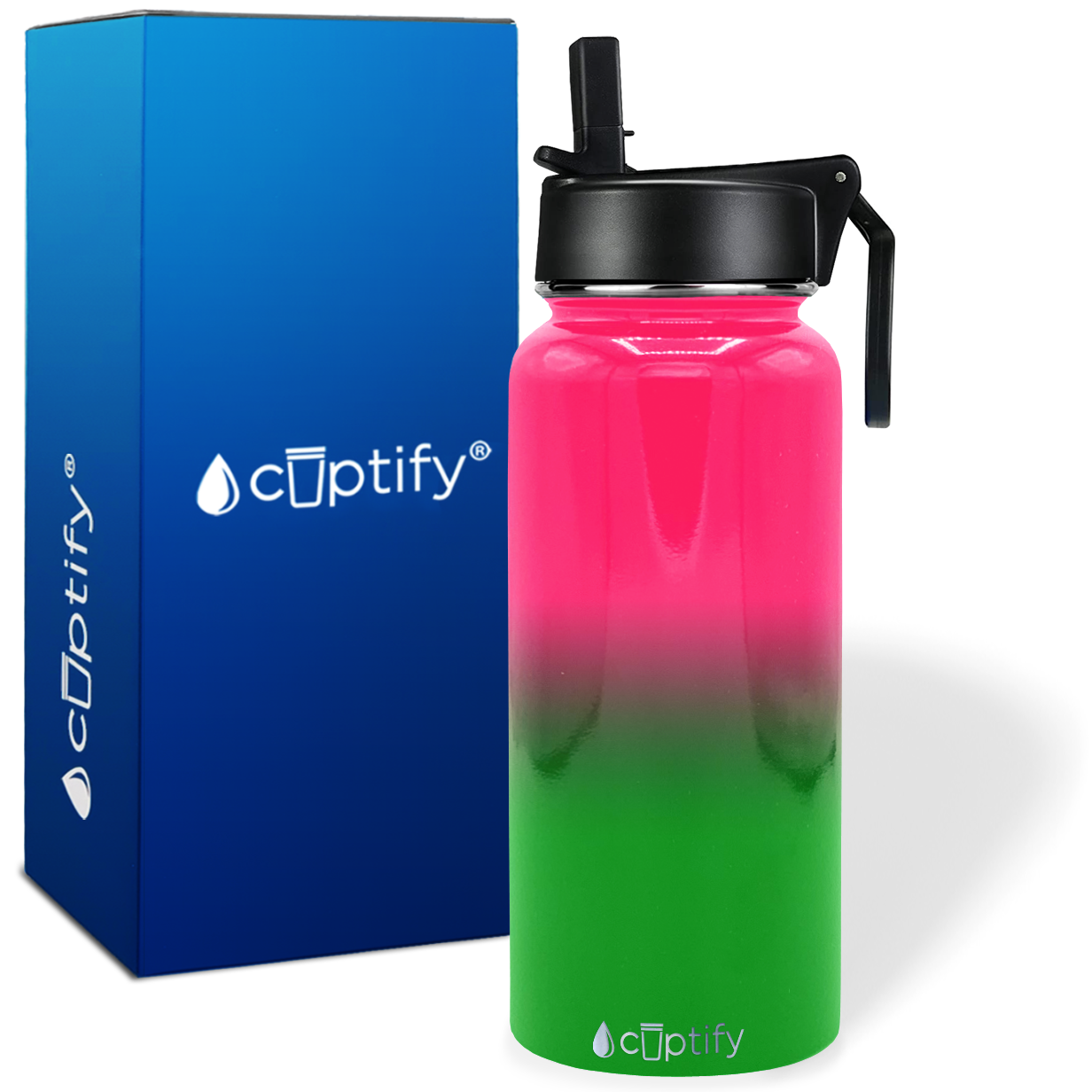 Watermelon Ombre 32oz Wide Mouth Water Bottle