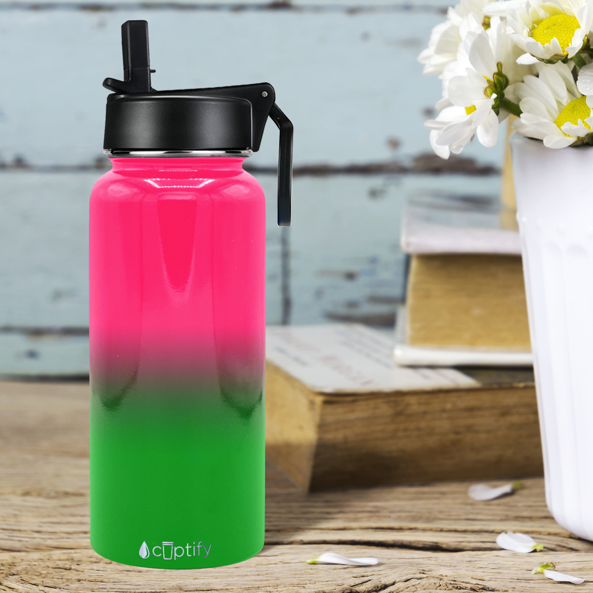 Watermelon Ombre 32oz Wide Mouth Water Bottle