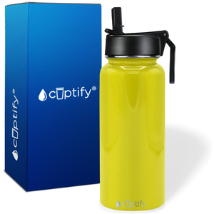 Yellow Gloss 32oz Wide Mouth Water Bottle