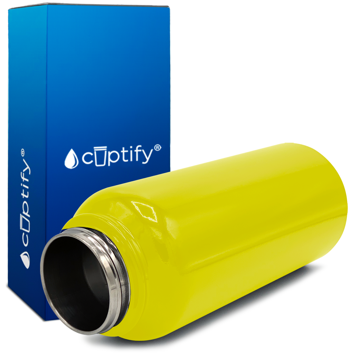 Yellow Gloss 32oz Wide Mouth Water Bottle