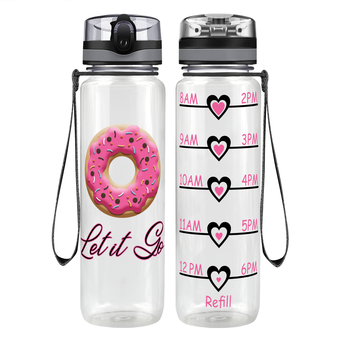 Donut Let it Go Motivational Tracking Water Bottle