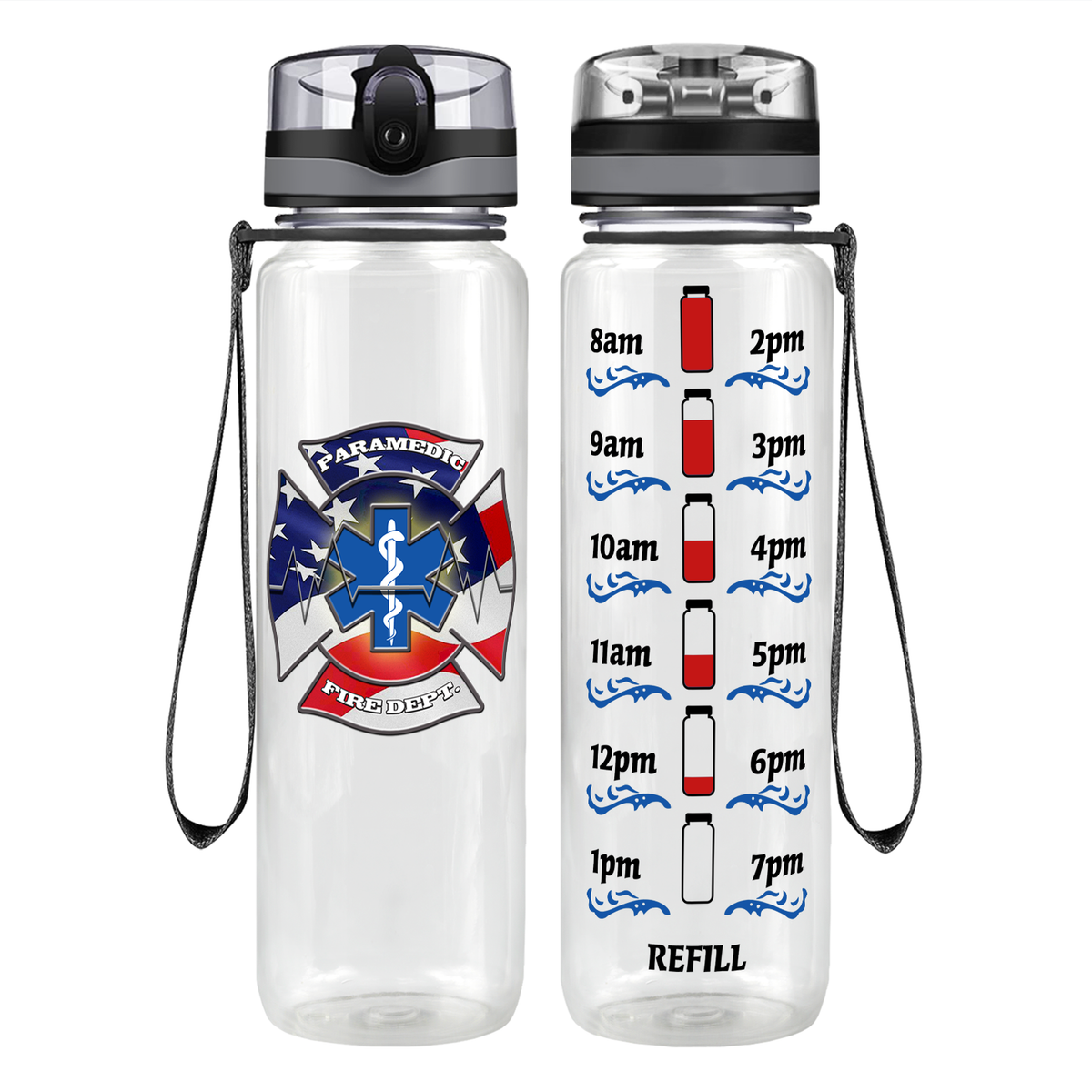 American Paramedic Motivational Tracking Water Bottle