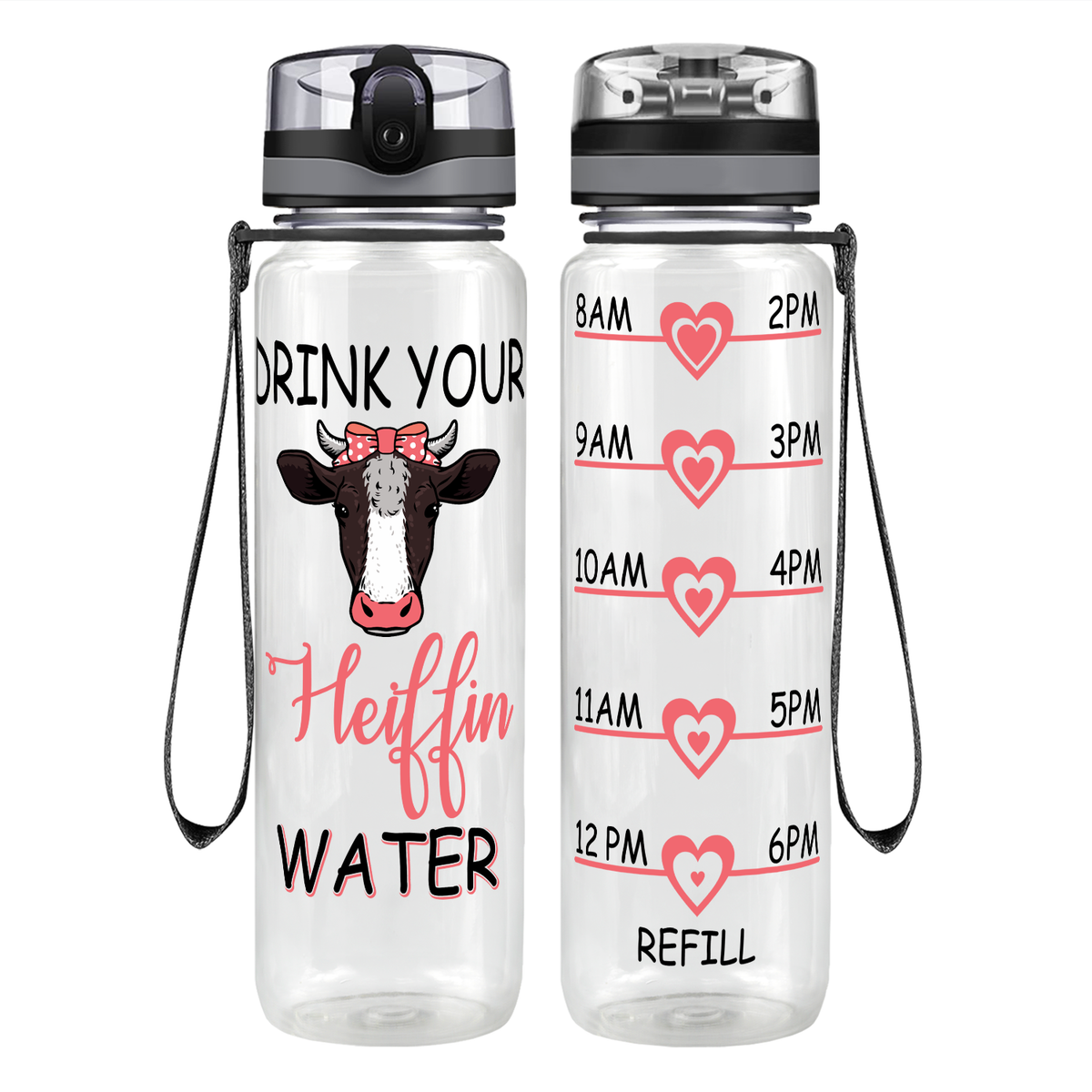 Your Heiffin Water on 32 oz Motivational Tracking Water Bottle