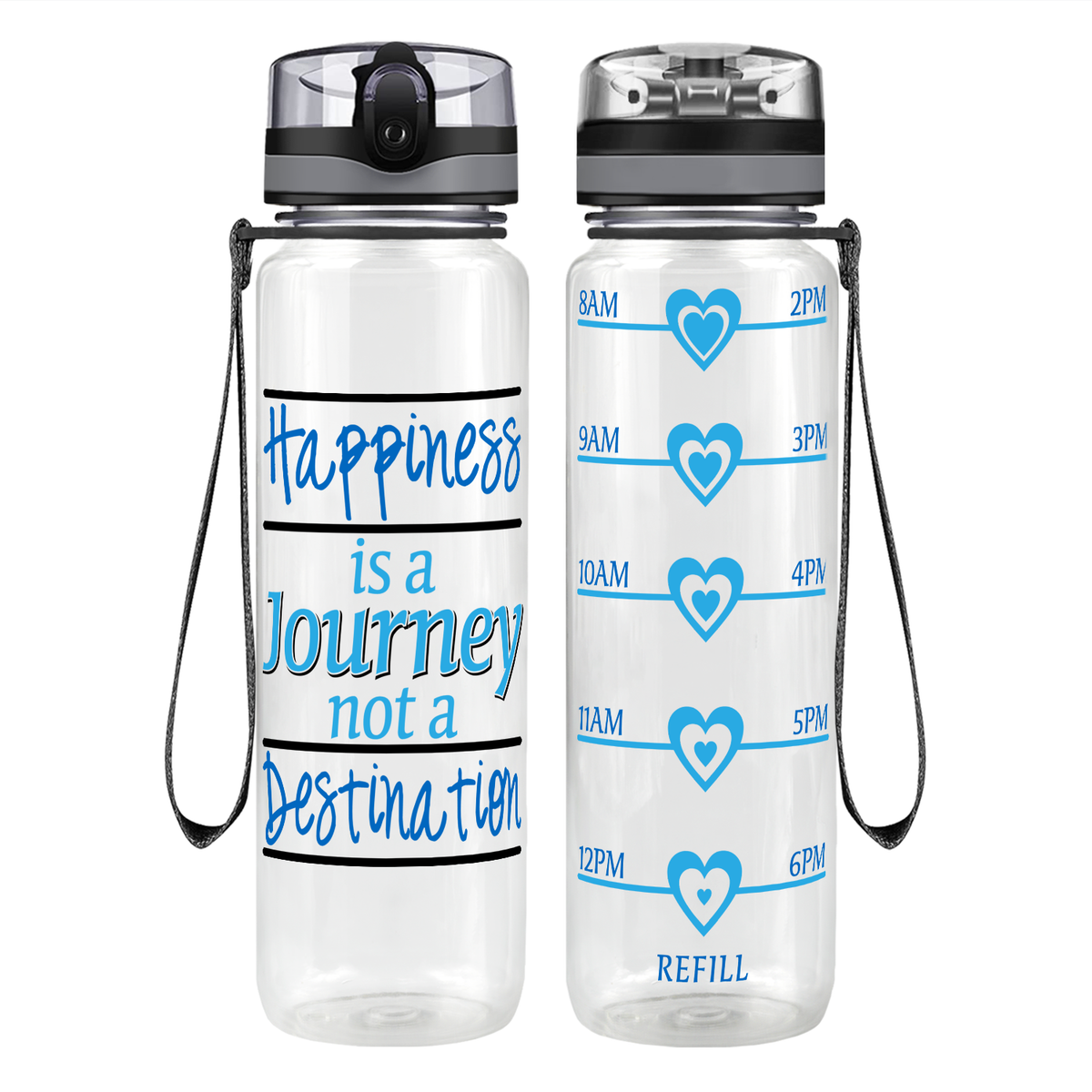 Destination Happiness Motivational Tracking Water Bottle