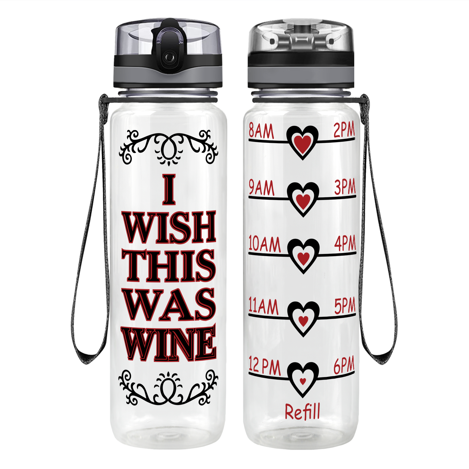 Wish This Was Wine Motivational Tracking Water Bottle