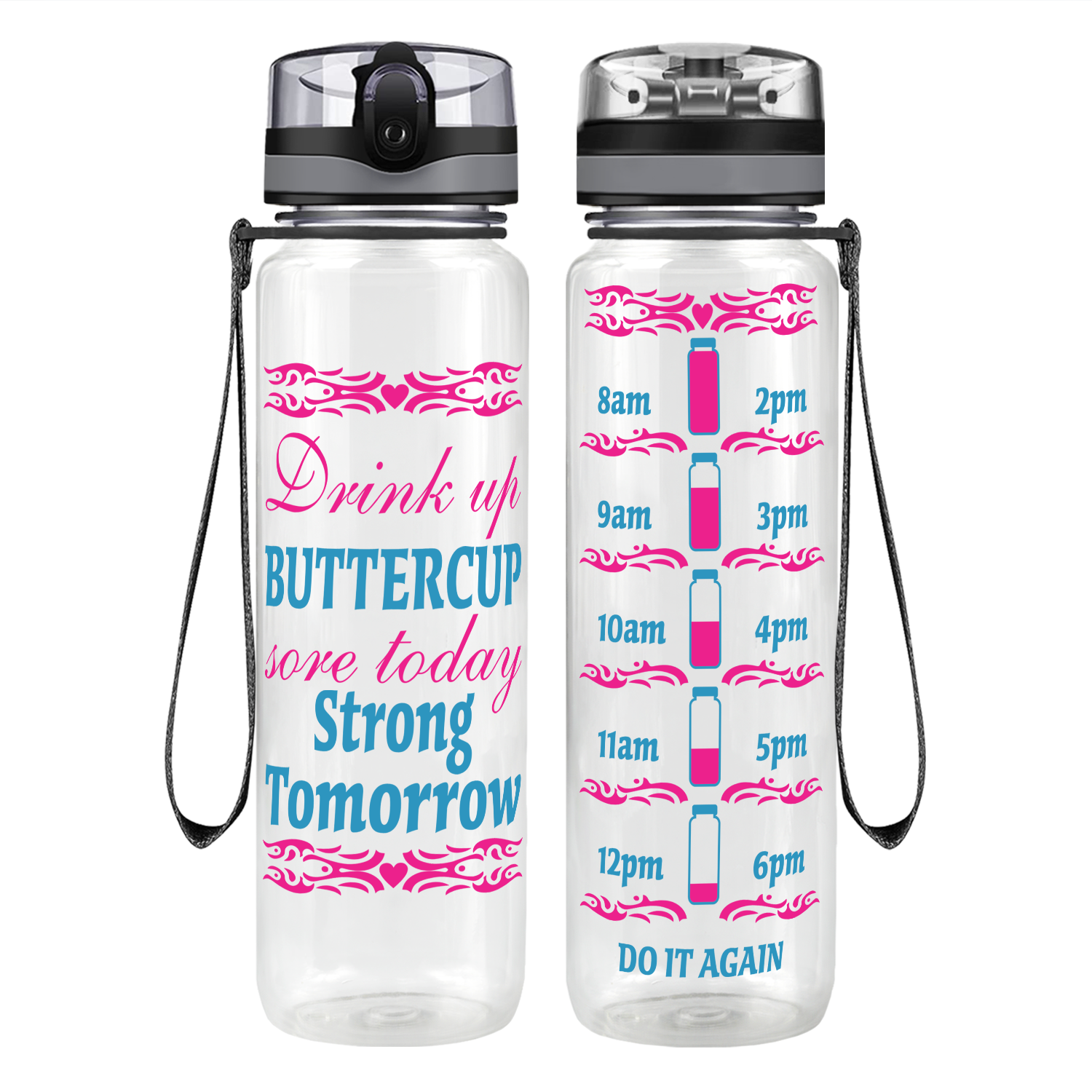 Sore Today, Strong Tomorrow Motivational Tracking Water Bottle
