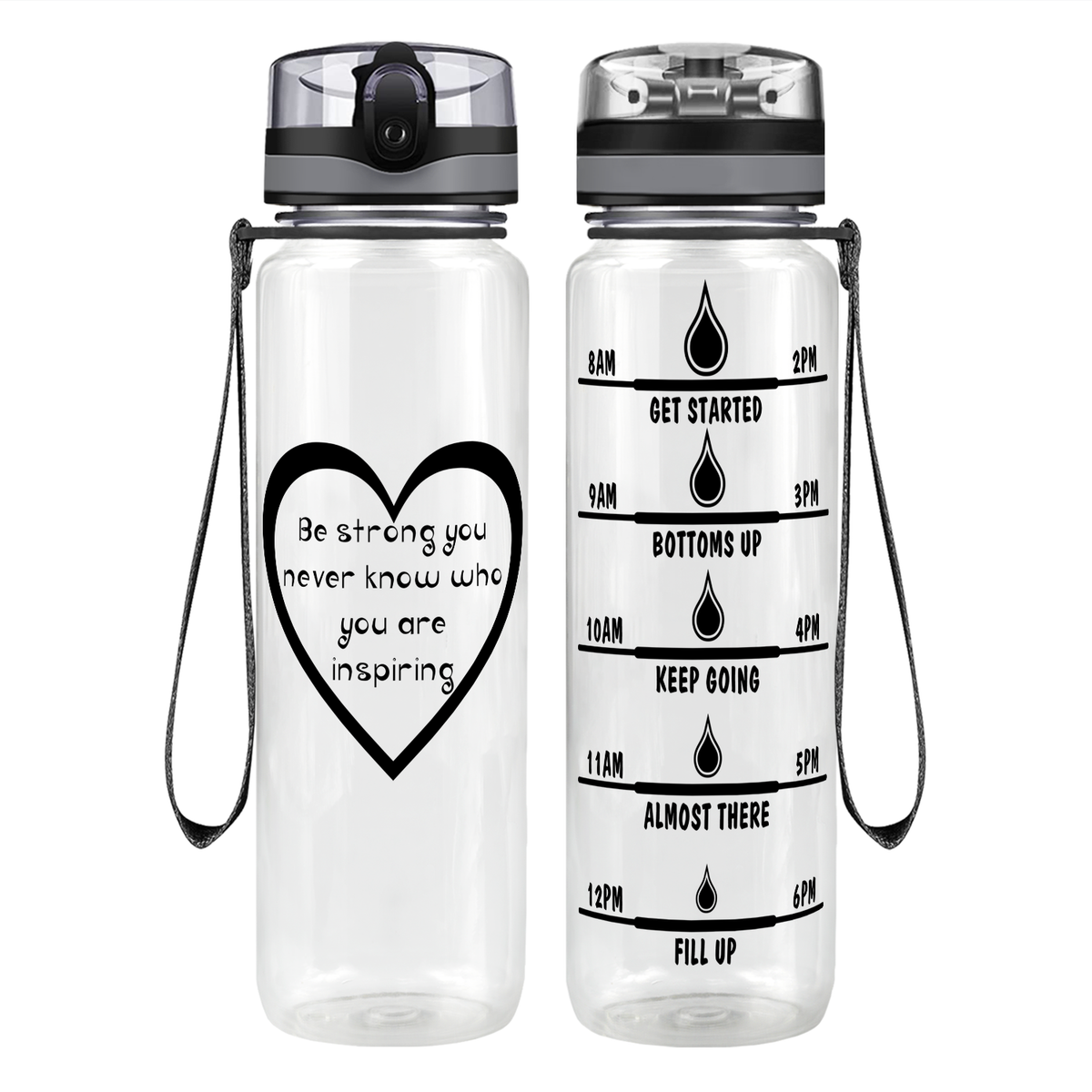 Heart You Are Inspiring Motivational Tracking Water Bottle