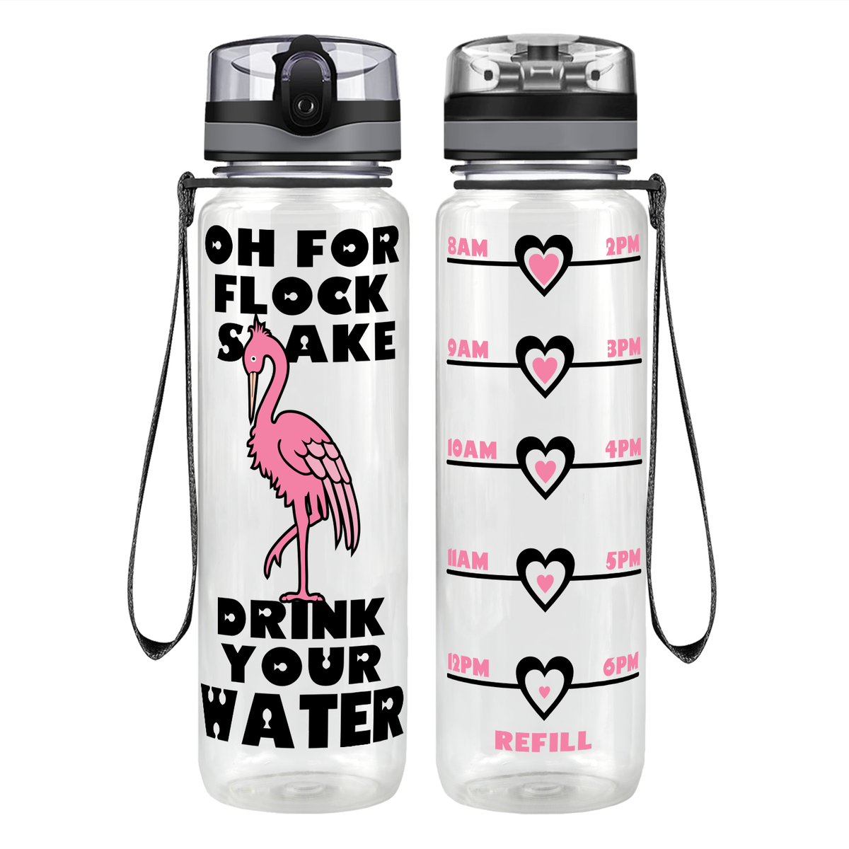 For Flock Sake on 32 oz Motivational Tracking Water Bottle