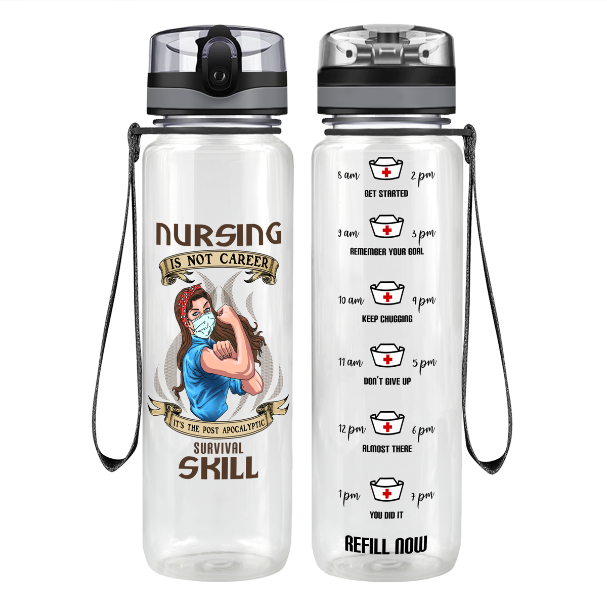 Survival Skill Motivational Tracking Water Bottle