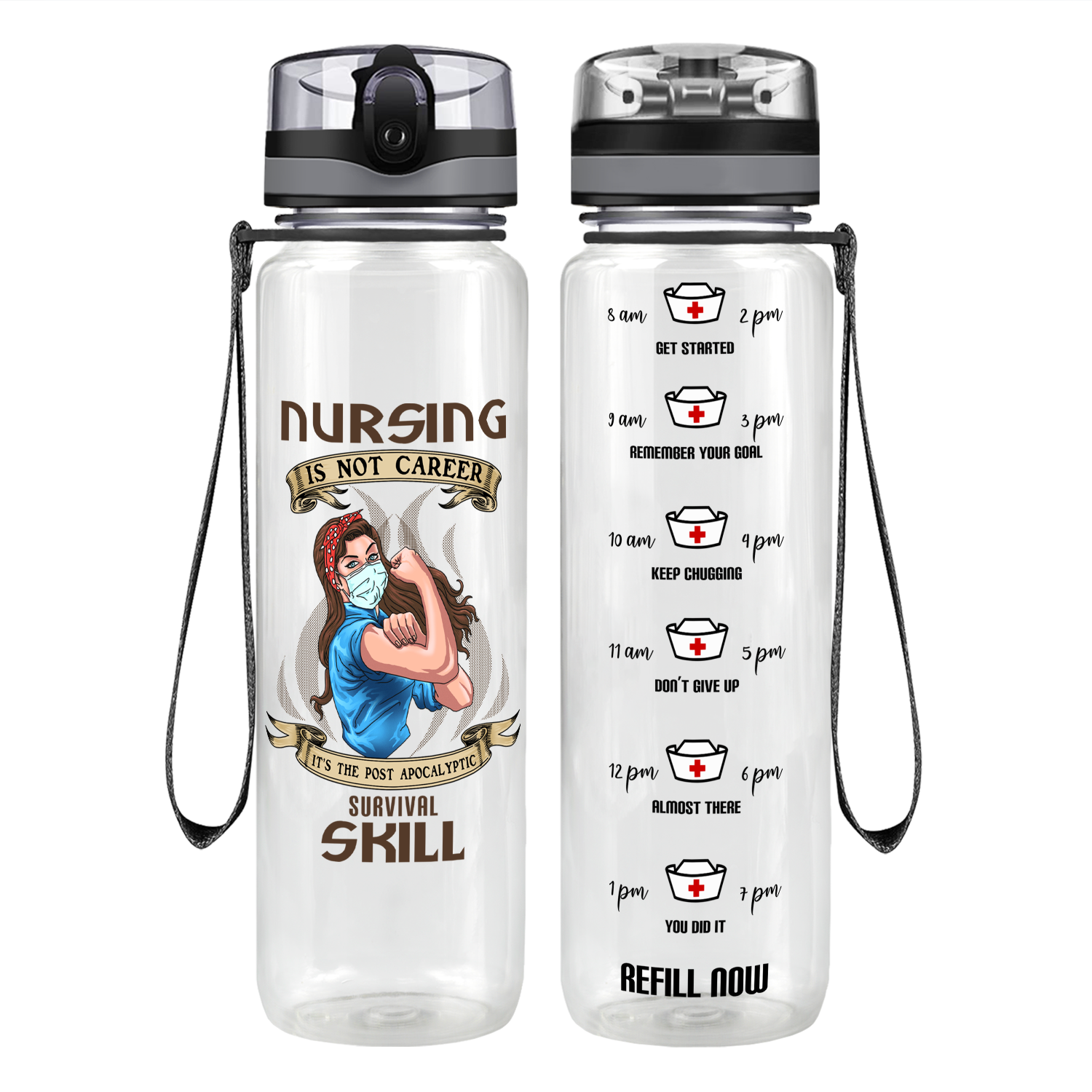 Survival Skill Motivational Tracking Water Bottle