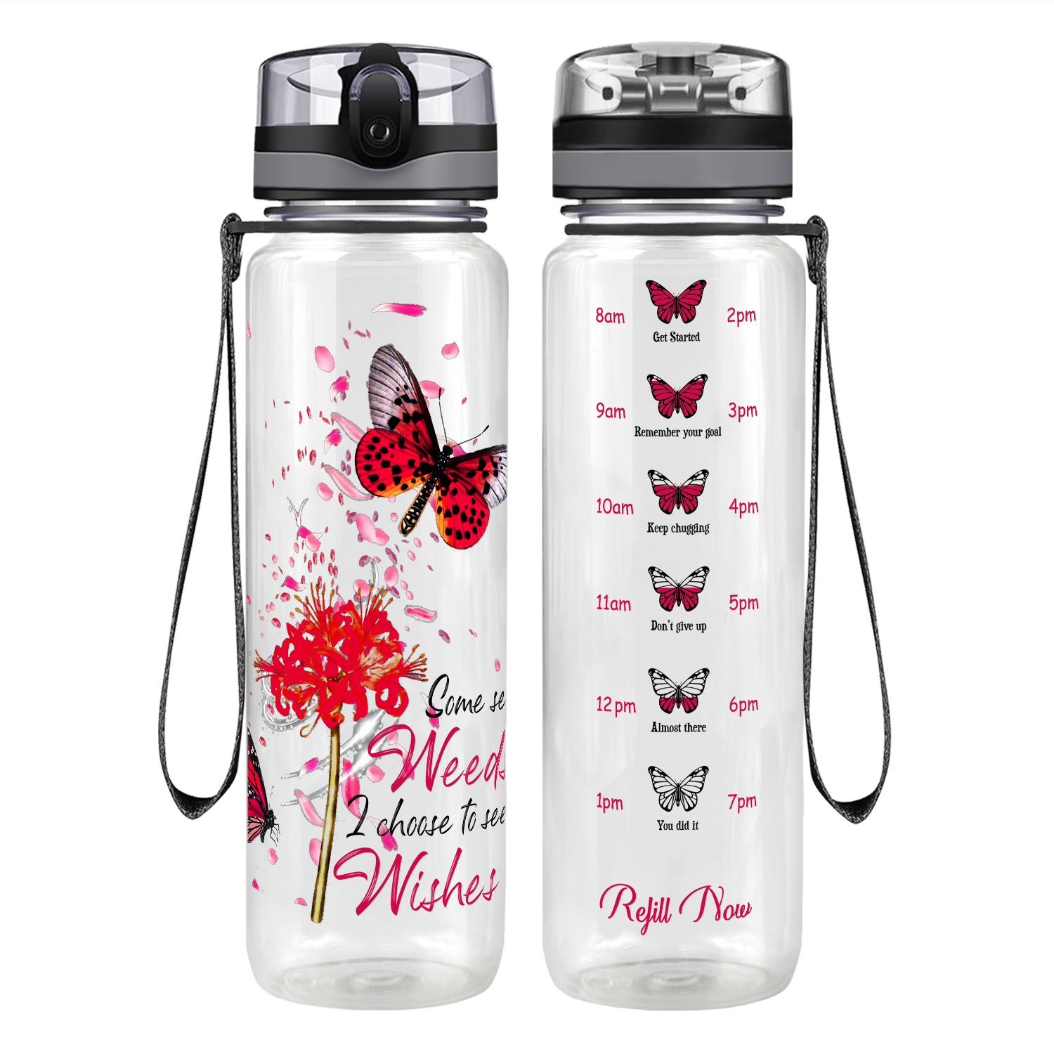 I Choose to See Wishes Motivational Tracking Water Bottle