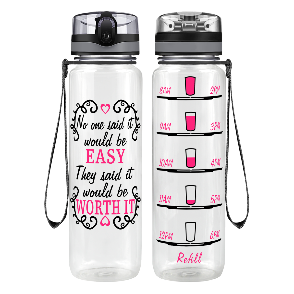 It Would Be Worth It on 32 oz Motivational Tracking Water Bottle