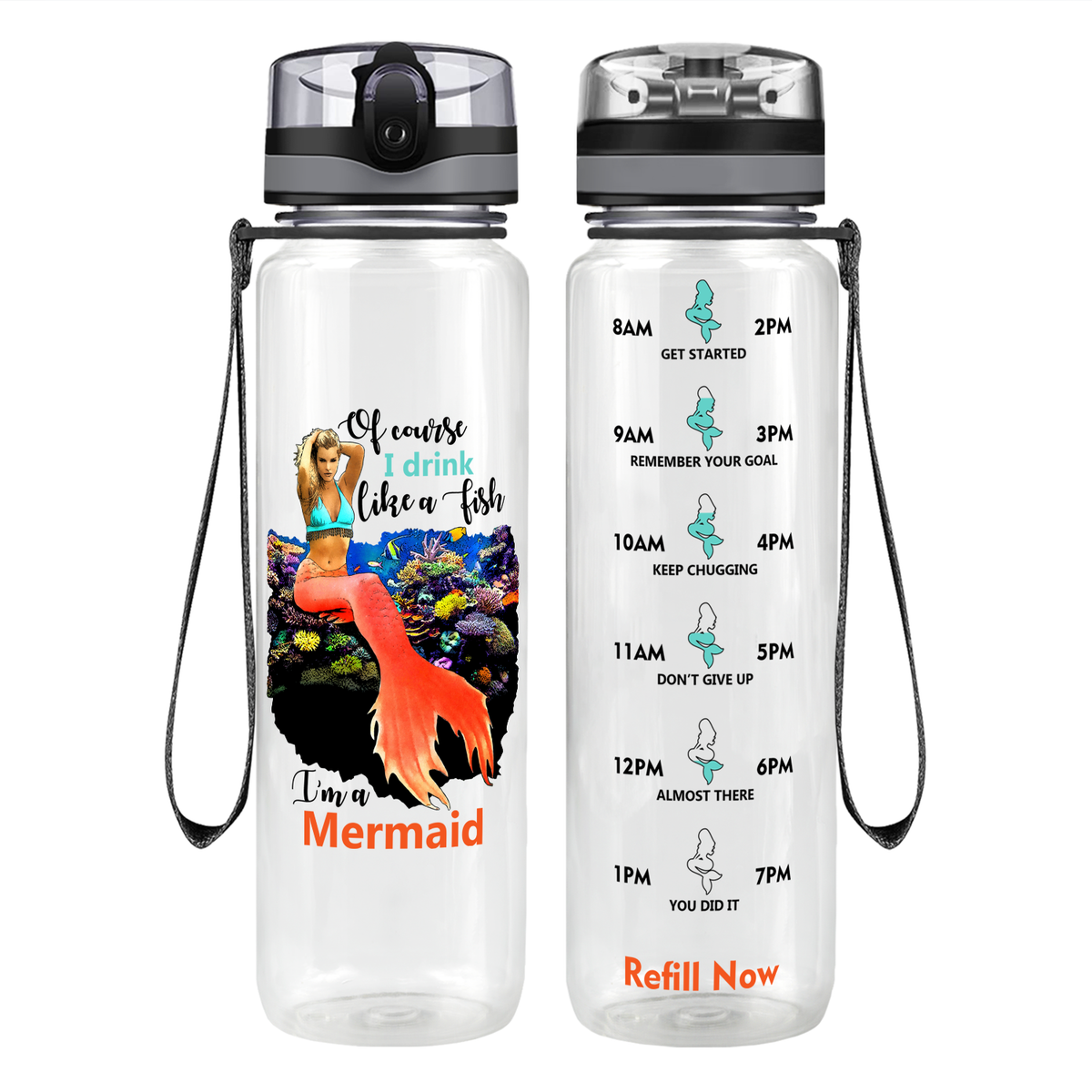 I Drink Like a Fish Motivational Tracking Water Bottle