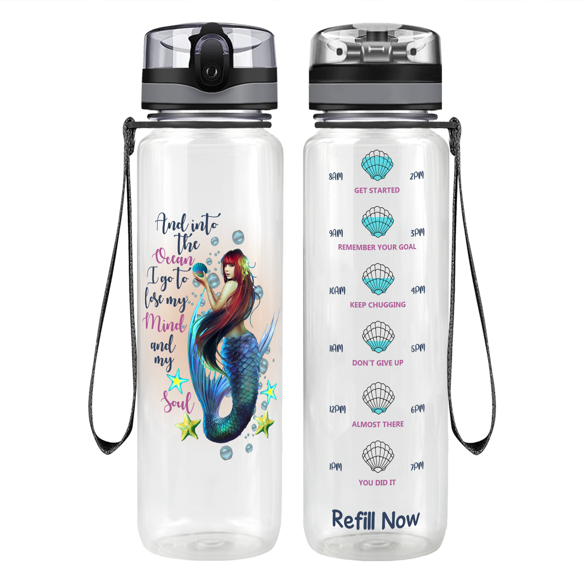 And in the Ocean I Go Motivational Tracking Water Bottle