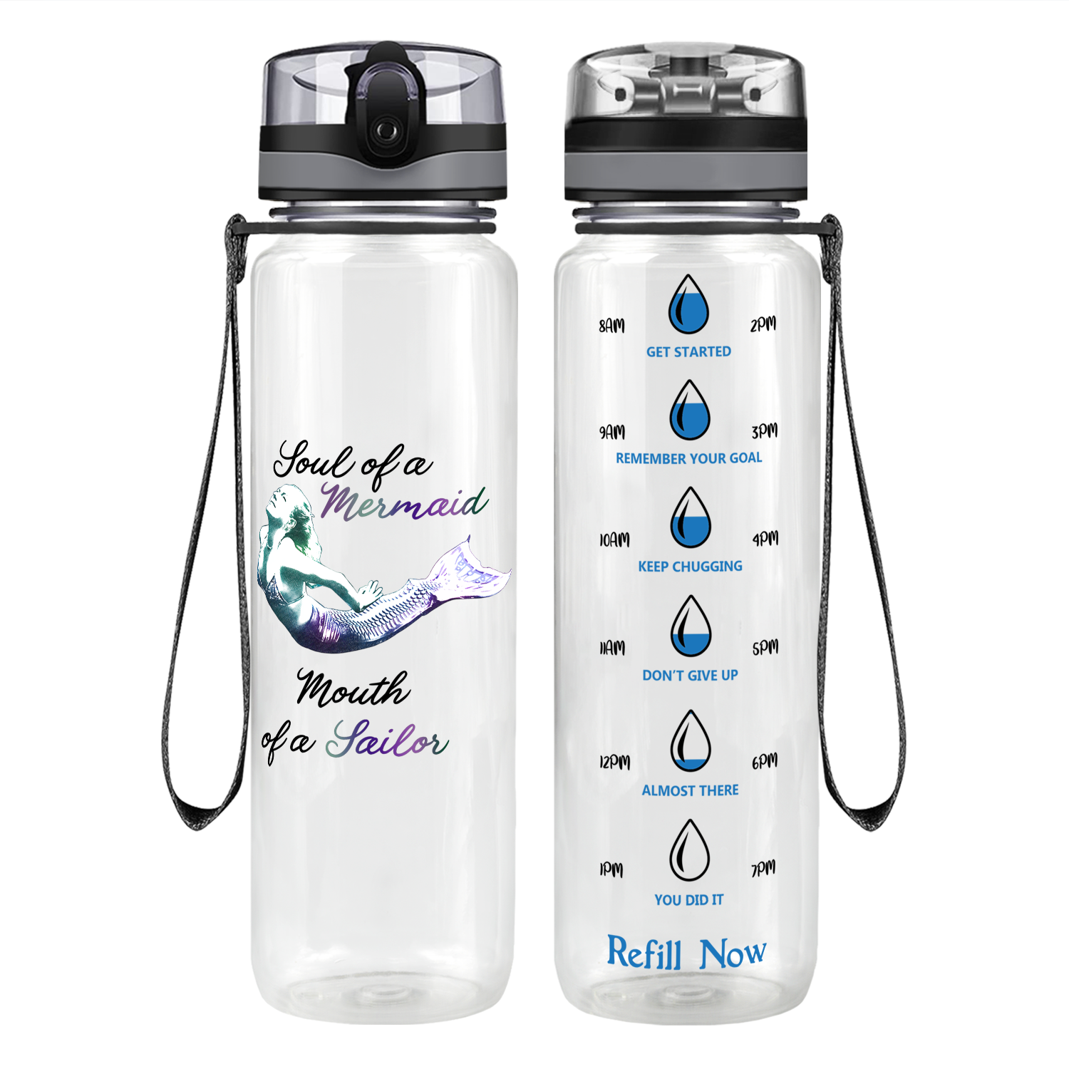 Soul of a Mermaid Motivational Tracking Water Bottle