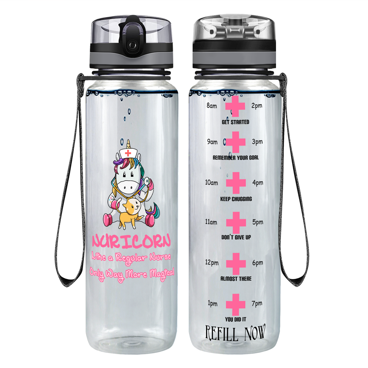 Nuricorn More Magical on 32oz Motivational Nurse Water Bottle