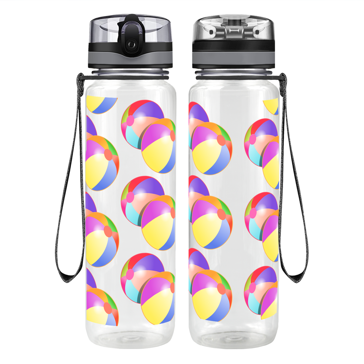 Beach Balls Motivational Tracking Water Bottle