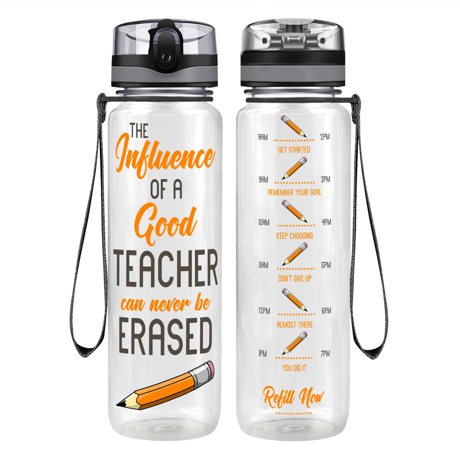 World's Best Teacher on 32 oz Motivational Tracking Water Bottle - Cuptify