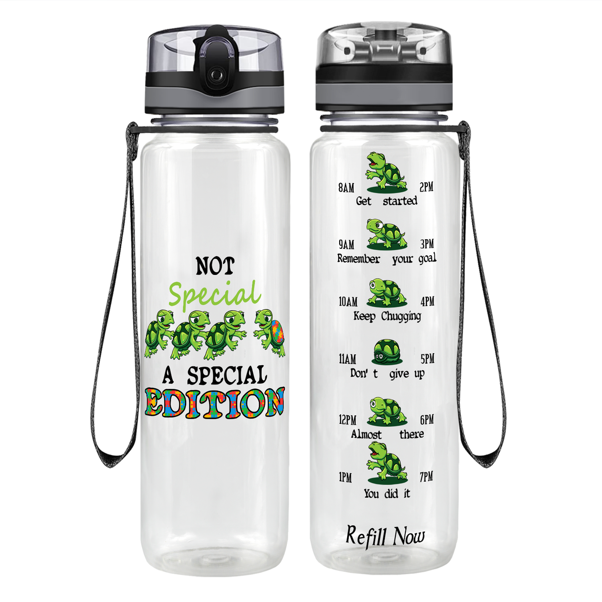 Not Special, A Special Edition on 32 oz Motivational Tracking Autism Water Bottle