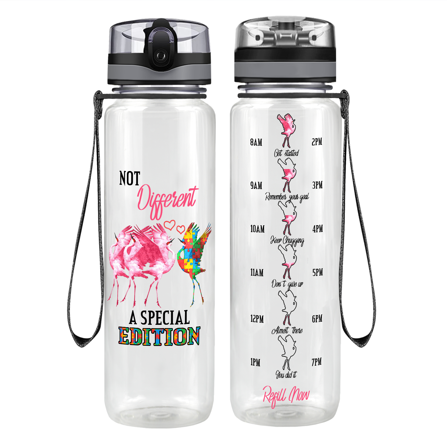 Not Different A Special Edition Autism Motivational Tracking Water Bottle