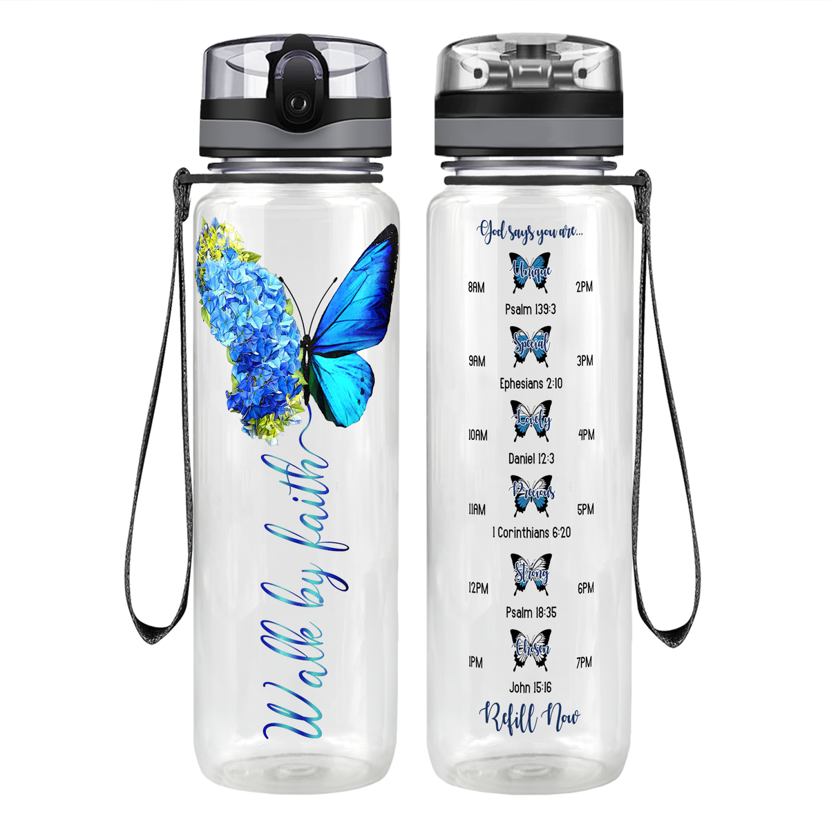 Walk by Faith Motivational Tracking Water Bottle