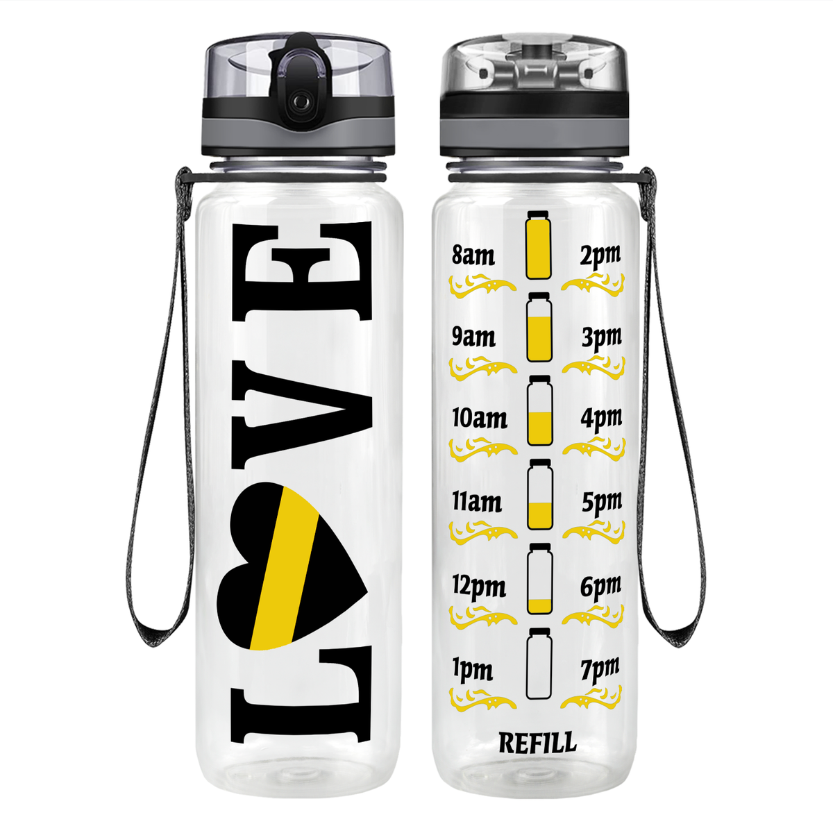 Dispatcher Love on 32 oz Motivational Tracking Water Bottle