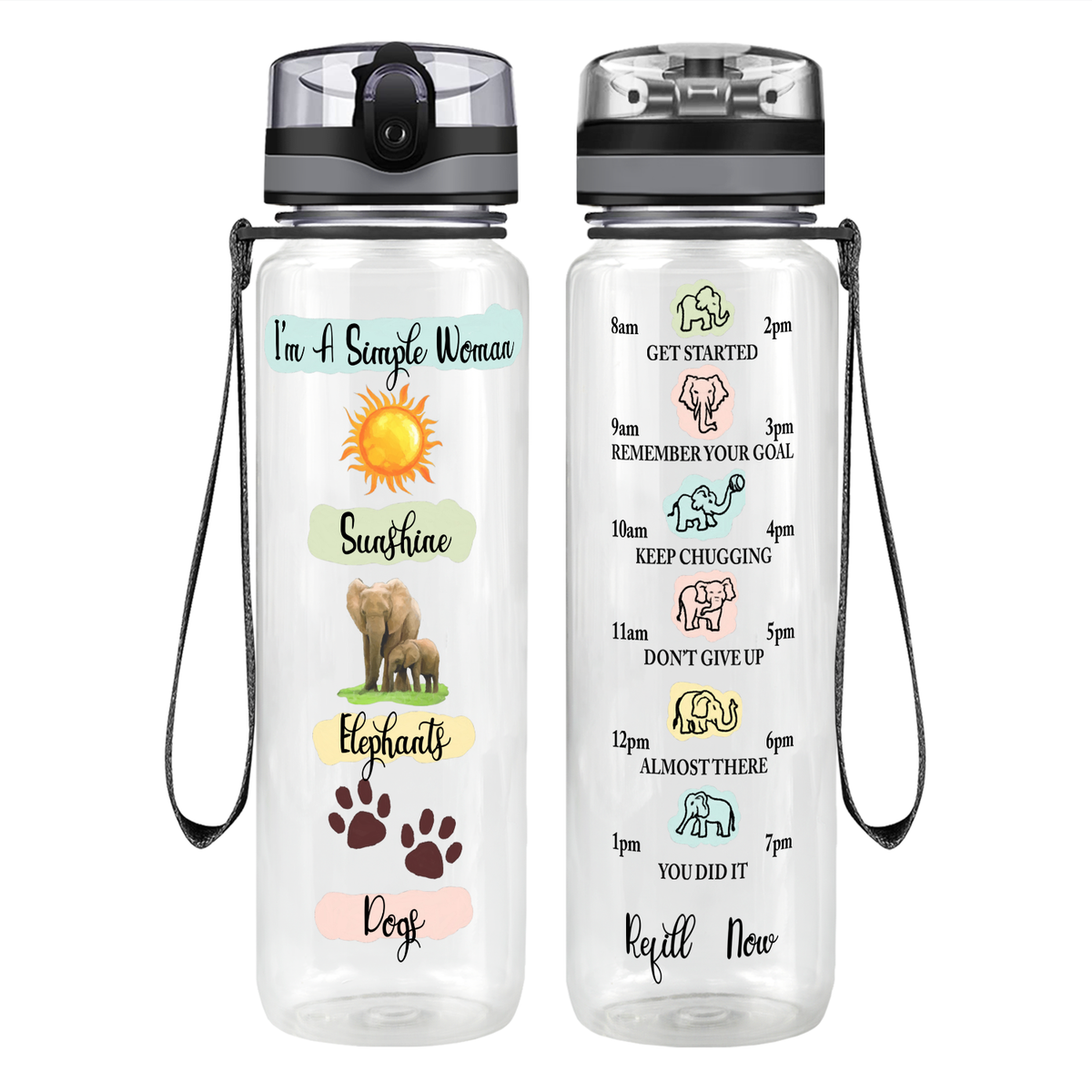 I'm a Simple Woman on 32 oz Motivational Tracking Water Bottle