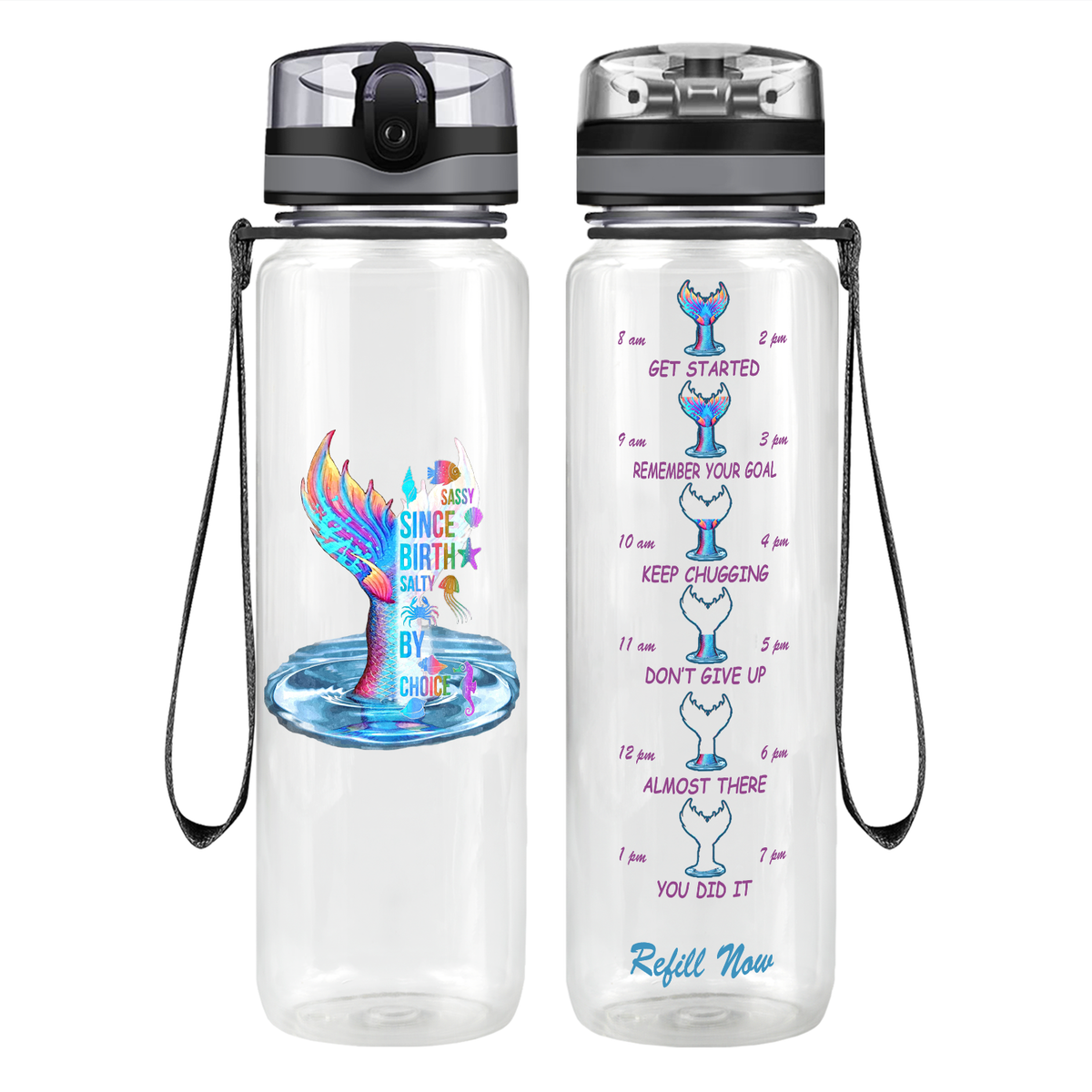 Personalized Sassy Since Birth Motivational Tracking Water Bottle