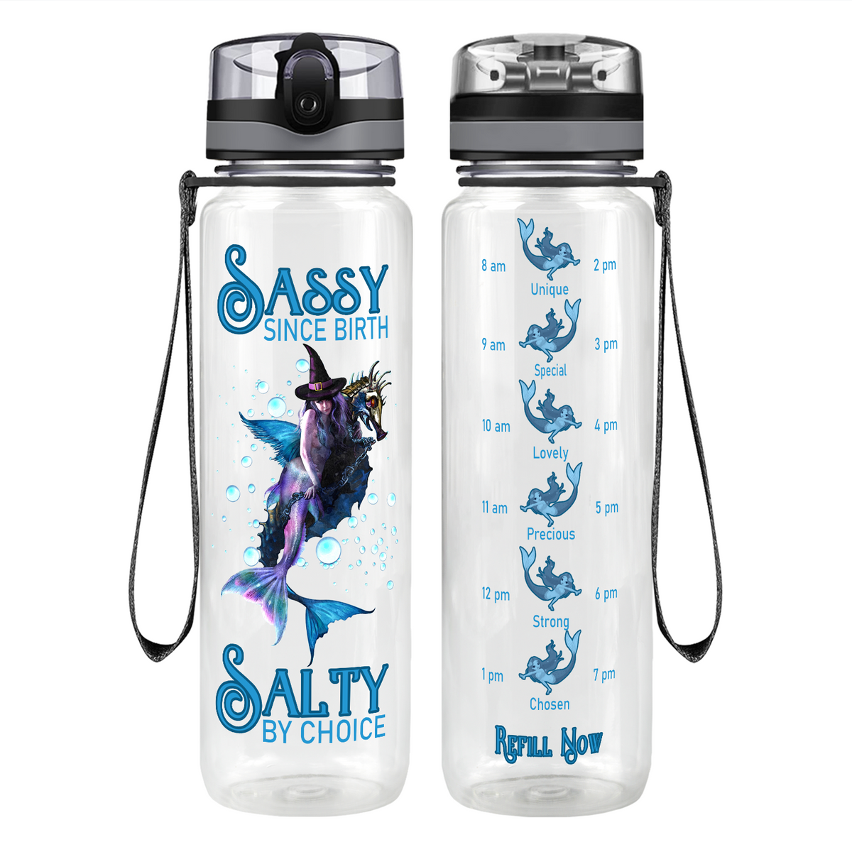 Salty By Choice Motivational Tracking Water Bottle