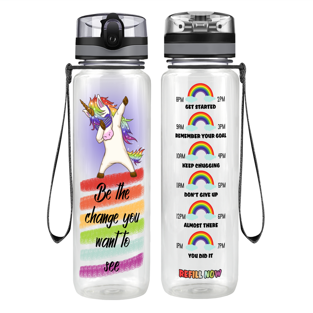 Be The Change You Want To See Motivational Tracking Water Bottle
